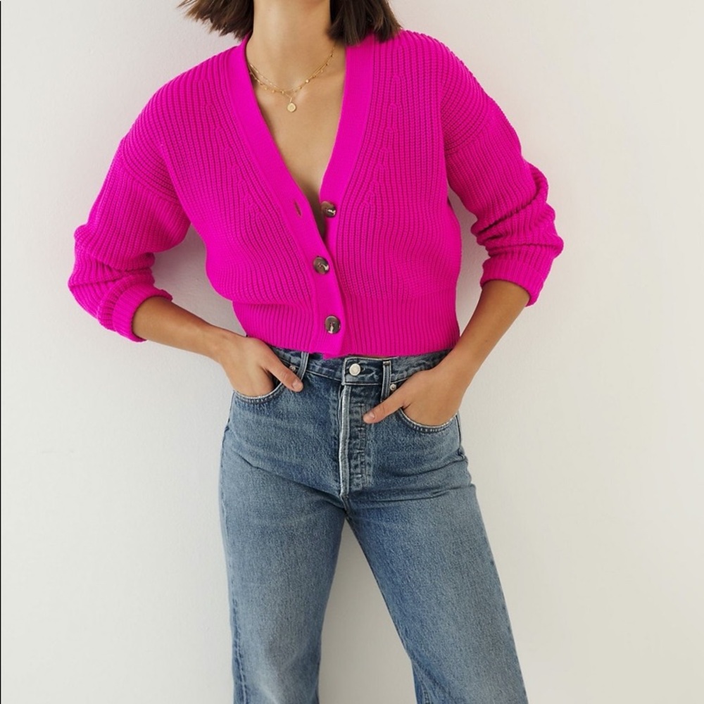 Anthropologie Maeve Sunny Cropped Cardigan